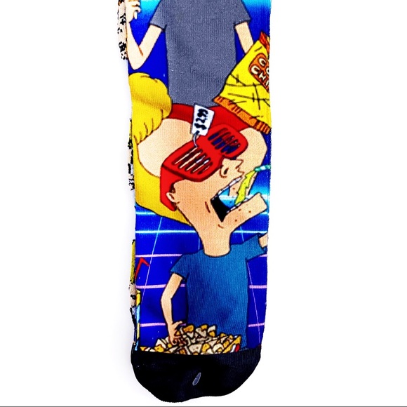 🆕 Beavis and Butt-Head Butthead MTV Retro 90s Crew Socks Mens Womens - Picture 5 of 8